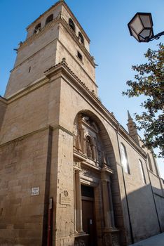 Logrono, Spain : 2021 April 23 : Church of Church of Santa María de Palacio in Logrono, La Rioja region, Spain 2021