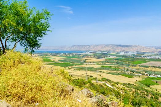 View of the Sea of Galilee and the Lower Jordan River valley. Northern Israel