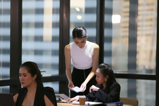 portraits of female executives or young professionals working at the office.