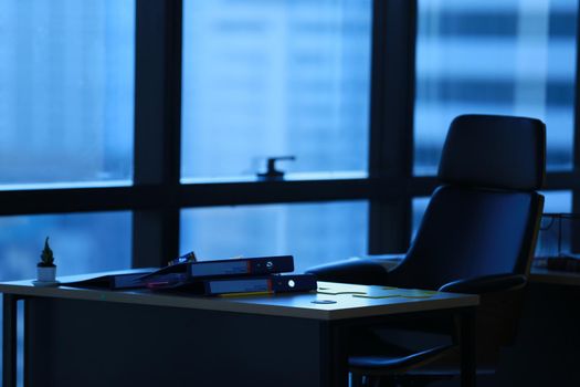 office interior with a table and chairs