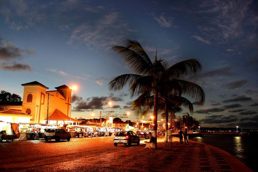 porto seguro, bahia, brazil - june 9, 2007: view of the quayside region at Passarela do Alcool in the city of Porto Seguro.
