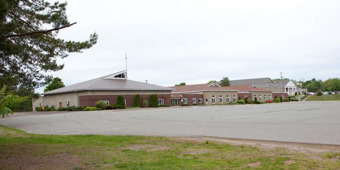  June 4, 2018- New Minas, Nova Scotia: The popular Baptist church building in the village of New Minas