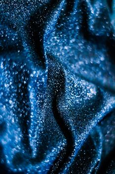 Luxe glowing texture, night club branding and New Years party concept - Blue holiday sparkling glitter abstract background, luxury shiny fabric material for glamour design and festive invitation