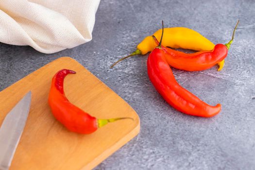 Presentation of Peruvian hot red chili (Aji Limo)