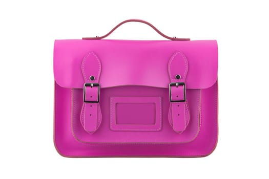 A Pink Satchel isolated on a white background with clipping path