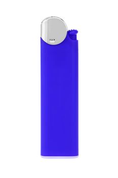 A Blue Cigarette Lighter on white with clipping path