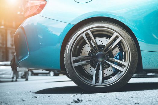 Close up of expensive car rim