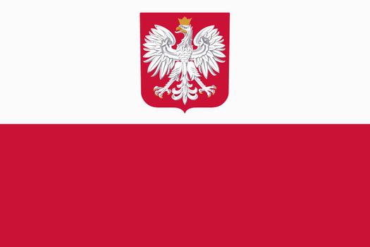 A Poland flag background illustration red white stripe coat of arms