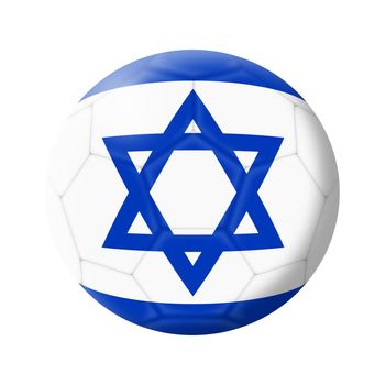 An Israel soccer ball football 3d illustration isolated on white with clipping path