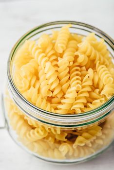 Jar of Italian whole wheat fusilli pasta