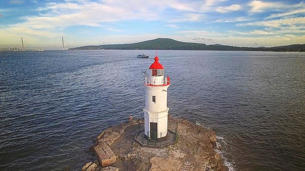 White lighthouse with red roof on Tokarev cat.
