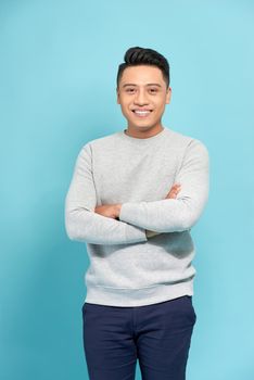 Portrait of Asian Business Man Isolated With Gesture Sign