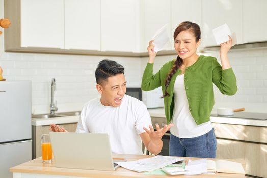 family having quarrel about money problem at home