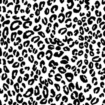 Abstract modern leopard seamless pattern. Animals trendy background. Black and white decorative vector illustration for print, card, postcard, fabric, textile. Modern ornament of stylized skin.