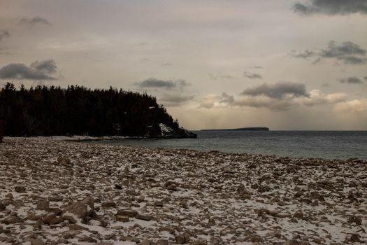 Winter shoreline Georgian Bay ice forming. High quality photo