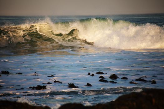 Icy Atlantic waves breaking on the Namaqualand coast of South Africa