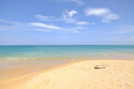 Landscapes View The atmosphere is beautiful Sand and sea and the color of the sky, The beach phuket of Thailand.