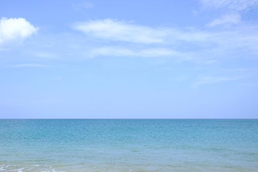 Landscapes View The atmosphere is beautiful Sand and sea and the color of the sky, The beach phuket of Thailand.