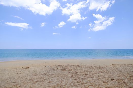 Landscapes View The atmosphere is beautiful Sand and sea and the color of the sky, The beach phuket of Thailand.