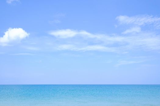 Landscapes View The atmosphere is beautiful Sand and sea and the color of the sky, The beach phuket of Thailand.