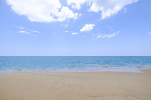 Landscapes View The atmosphere is beautiful Sand and sea and the color of the sky, The beach phuket of Thailand.