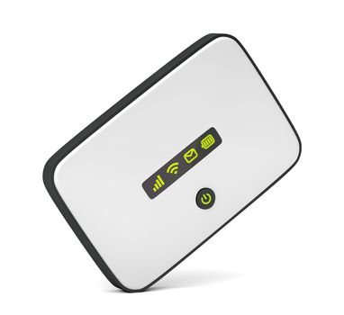 5G Wi-Fi mobile router on white background
