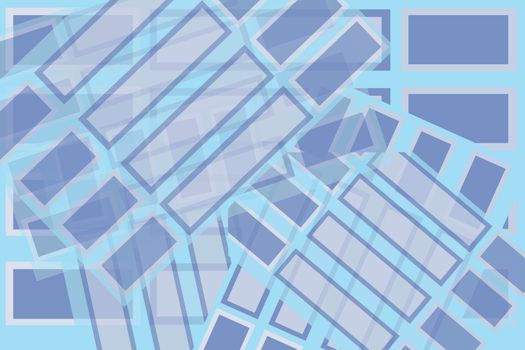  Rectangle shapes of blue blended to look like a background of postcards or stickers