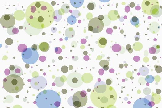 Background or abstract texture of dots and circles of different colors, looking like a sample under a microscope