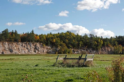 The white cliffs in the Brooklyn Ellershouse St Croix area of Nova Scotia off the 101 highway 