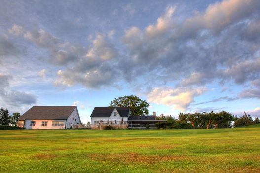 Chester, Nova Scotia- June 22, 2010: The clubhouse and restaurant at Chester Golf Club on a summer's evening 