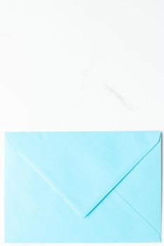 Communication, newsletter and business concept - Envelopes on marble background, message