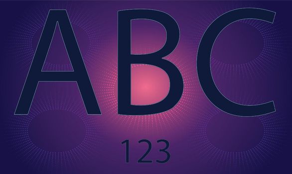 some alphabet and number on abstract dark background