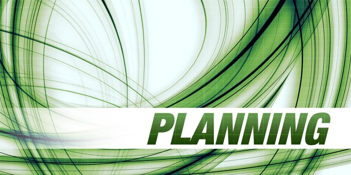 Planning Concept on Green Abstract Background