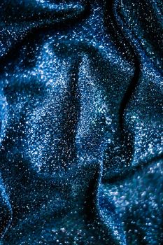 Luxe glowing texture, night club branding and New Years party concept - Blue holiday sparkling glitter abstract background, luxury shiny fabric material for glamour design and festive invitation