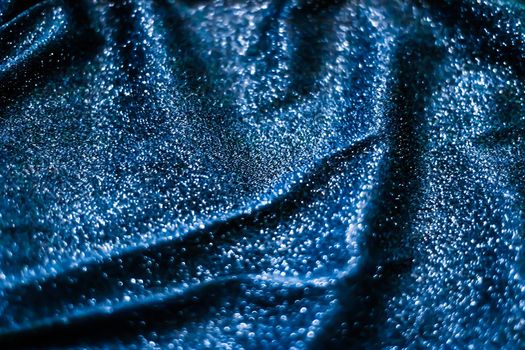 Luxe glowing texture, night club branding and New Years party concept - Blue holiday sparkling glitter abstract background, luxury shiny fabric material for glamour design and festive invitation