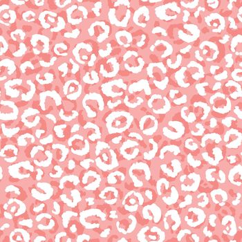 Abstract modern leopard seamless pattern. Animals trendy background. Pink and white decorative vector stock illustration for print, card, postcard, fabric, textile. Modern ornament of stylized skin.