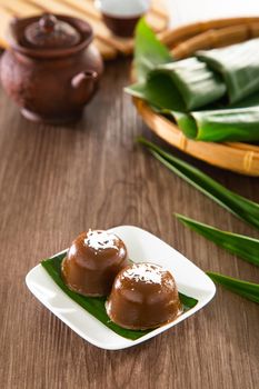 Kuih kosui, traditional Malaysian Nyonya sweet cake. It is best eaten with freshly grated coconut.
