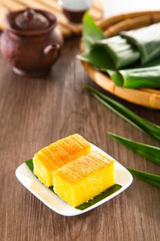 Kuih Bingka Ubi, traditional Malaysian Nyonya sweet cake.