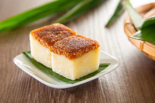 Kuih Bingka Ubi, traditional Malaysian Nyonya sweet cake.