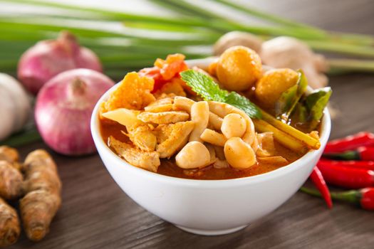 Tom yam kong or Tom yum, Tom yam is a spicy clear soup typical in Thailand and No.1 Thai Dish Cuisine. Thai food.