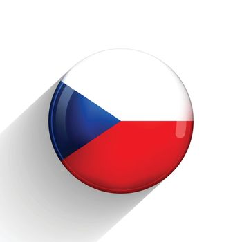 Glass light ball with flag of Czech Republic. Round sphere, template icon. national symbol. Glossy realistic ball, 3D abstract vector illustration highlighted on a white background. Big bubble.