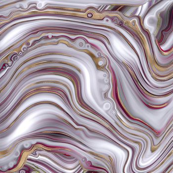 Abstract agate marble background in pastel red, fake stone texture, trendy red pink white marbling effect with gold veins, creative agate, artistic marble agate. Modern marbled surface Illustration