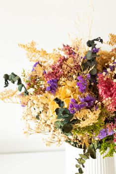 Bouquet of colorful dried flowers