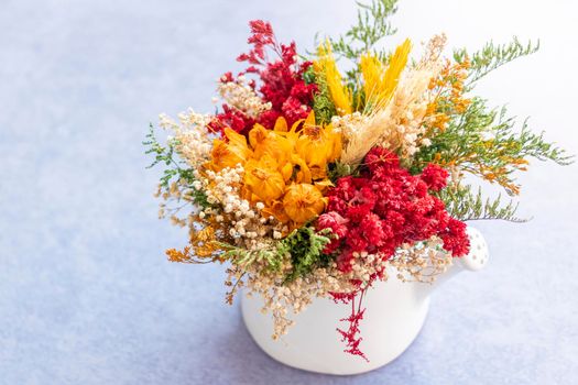 Bouquet of colorful dried flowers