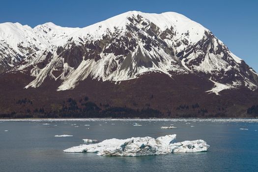 Big Iceberg Floating Close  to Hubbard Glacier in Alaska.