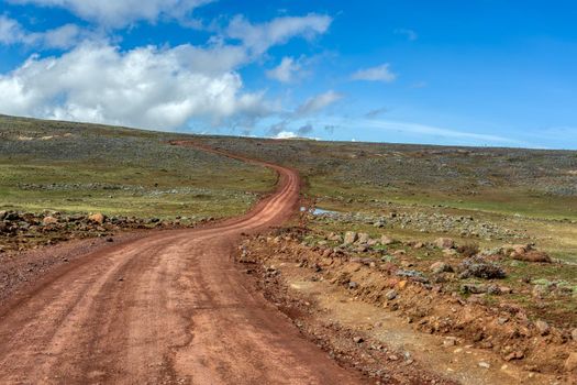 road to heaven in top of the Ethiopian Bale Mountains National Park. Ethiopia wilderness pure nature.Africa landscape