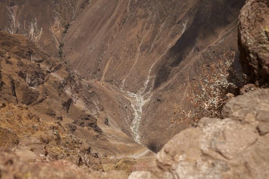 View into Colca canyon, Arequipa, Peru. If you are lucky you get to see the andean condors coming up from there.