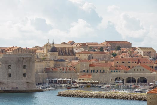 The bay and Old Town of Dubrovnik, Croatia.