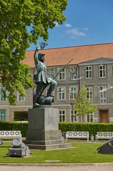 The statue Landsoldaten The Foot Soldier in Fredericia Denmark.