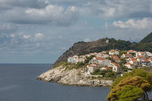 Residential area on coasline of Dubrovnik, Croatia.